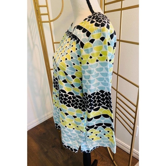 WOMEN Loose Shirt  Medium Size Linen Summer beach Casual  M - Picture 5 of 9